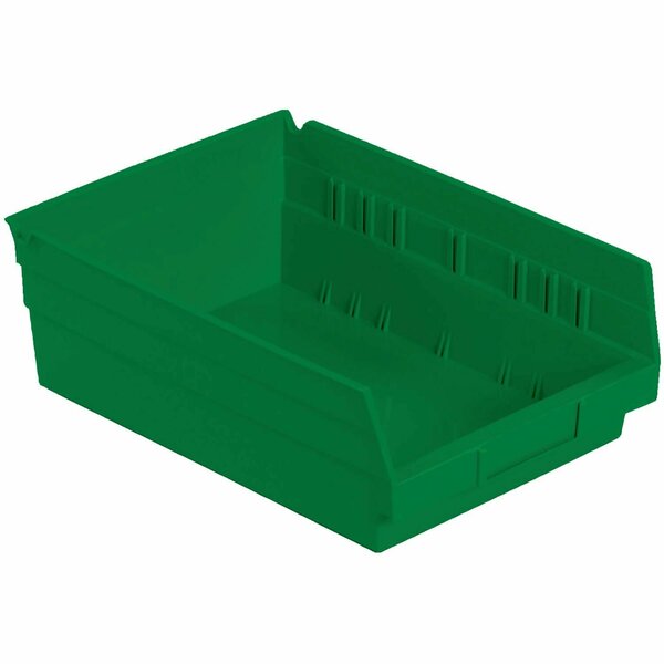 Global Industrial Plastic Nesting Storage Shelf Bin 8-3/8inW x 11-5/8inD x 4inH Green 184843GN